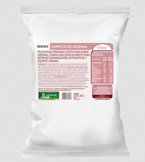 Bolsa de Cappuccino Original Nescafé de 750 g